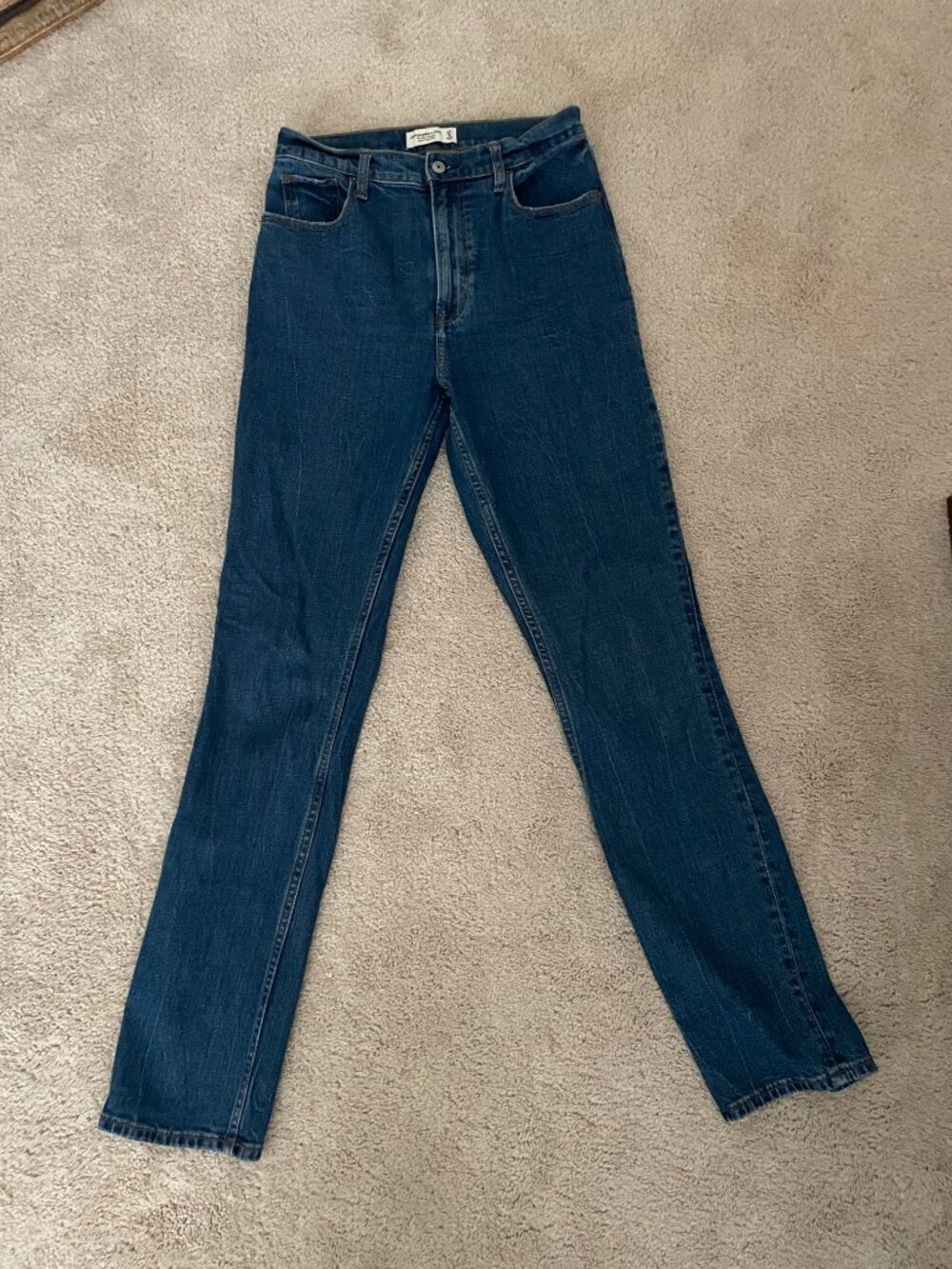 Ultra High Rise 90s Slim Straight Jeans Women 27L Dark Wash Vintage Style Denim - Picture 3 of 8